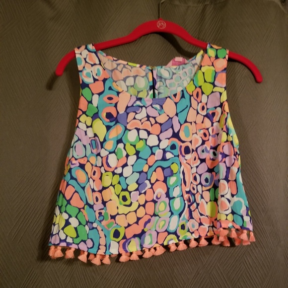 Lilly Pulitzer Tops - Lilly Pulitzer crop top with fringe NWT